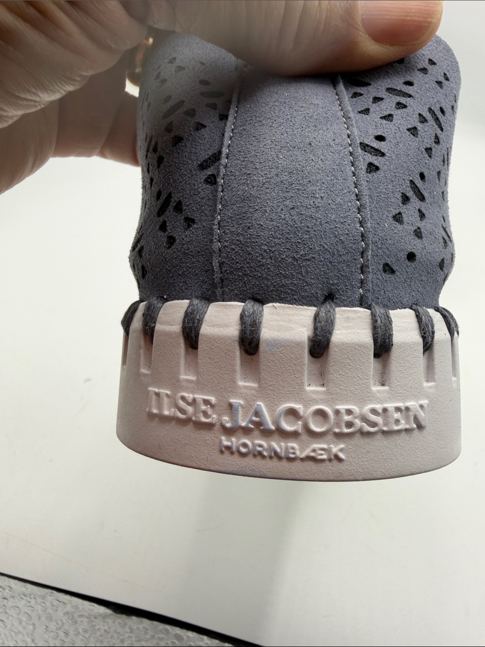 Ilse Jacobsen Gray Perforated Slip-On Loafers - Picture 7 of 8